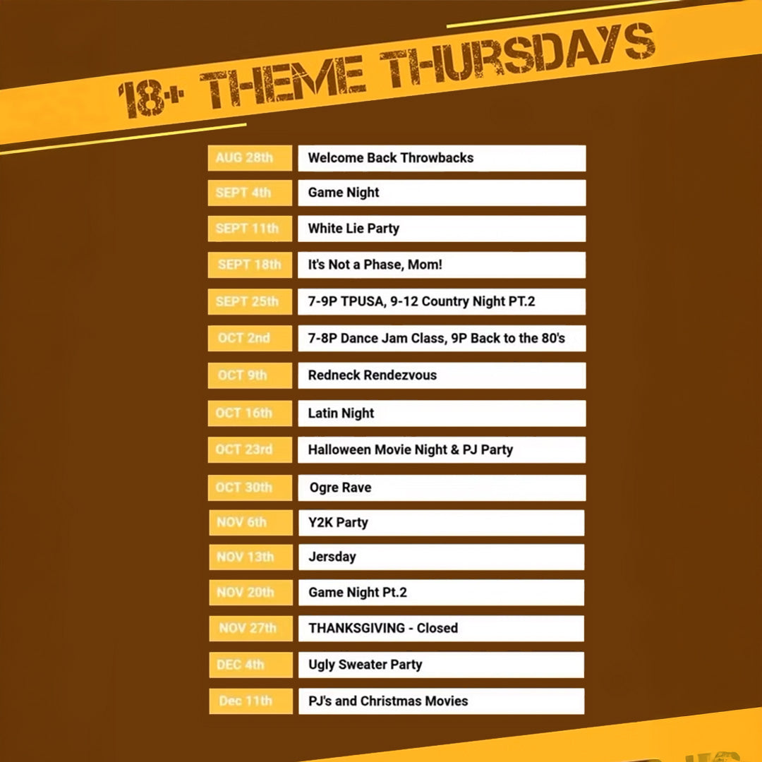 18+ Theme Thursdays